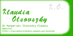 klaudia olsovszky business card